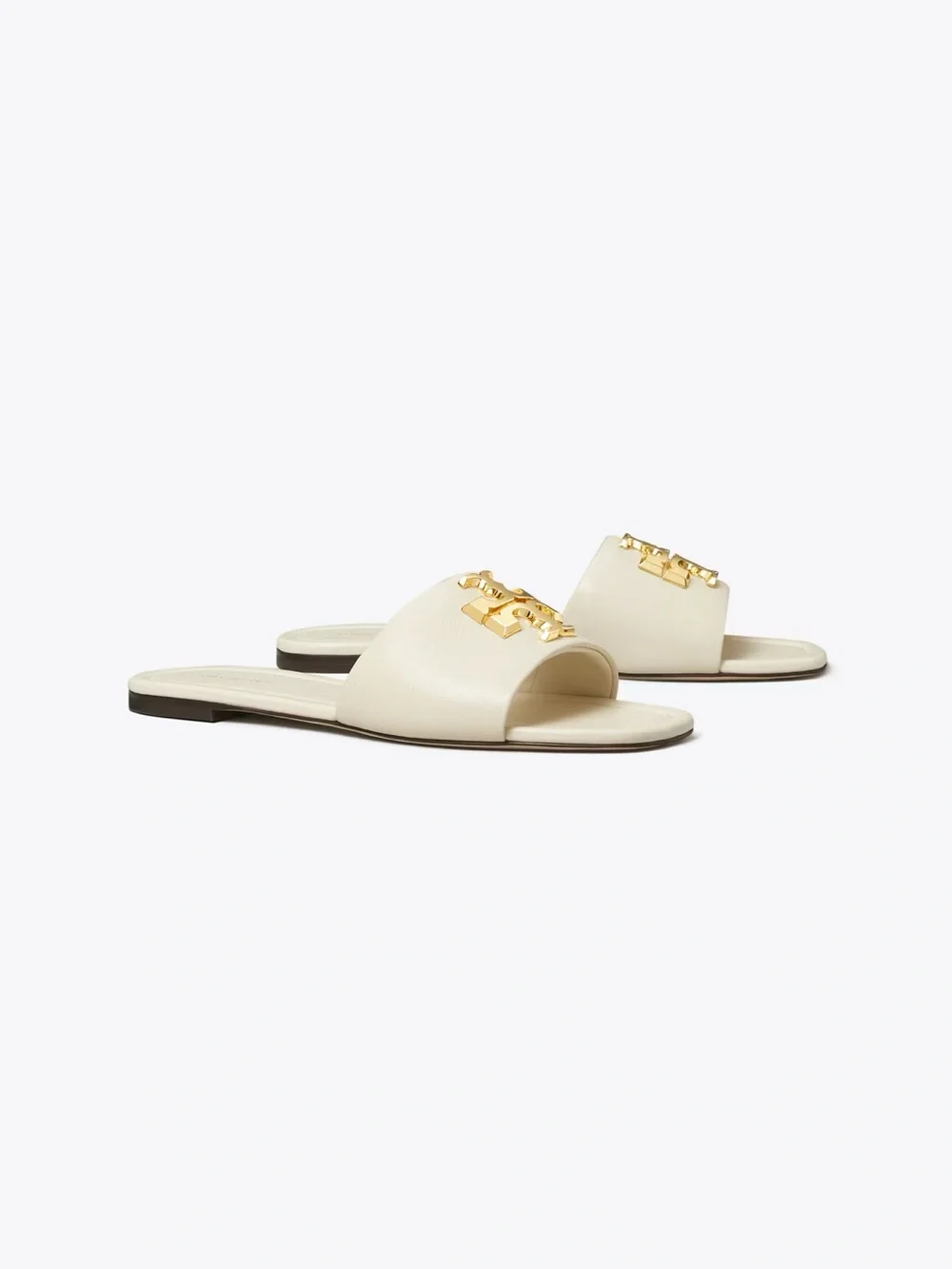 Tory Burch ELEANOR SLIDE Light Cream/Gold Size 5